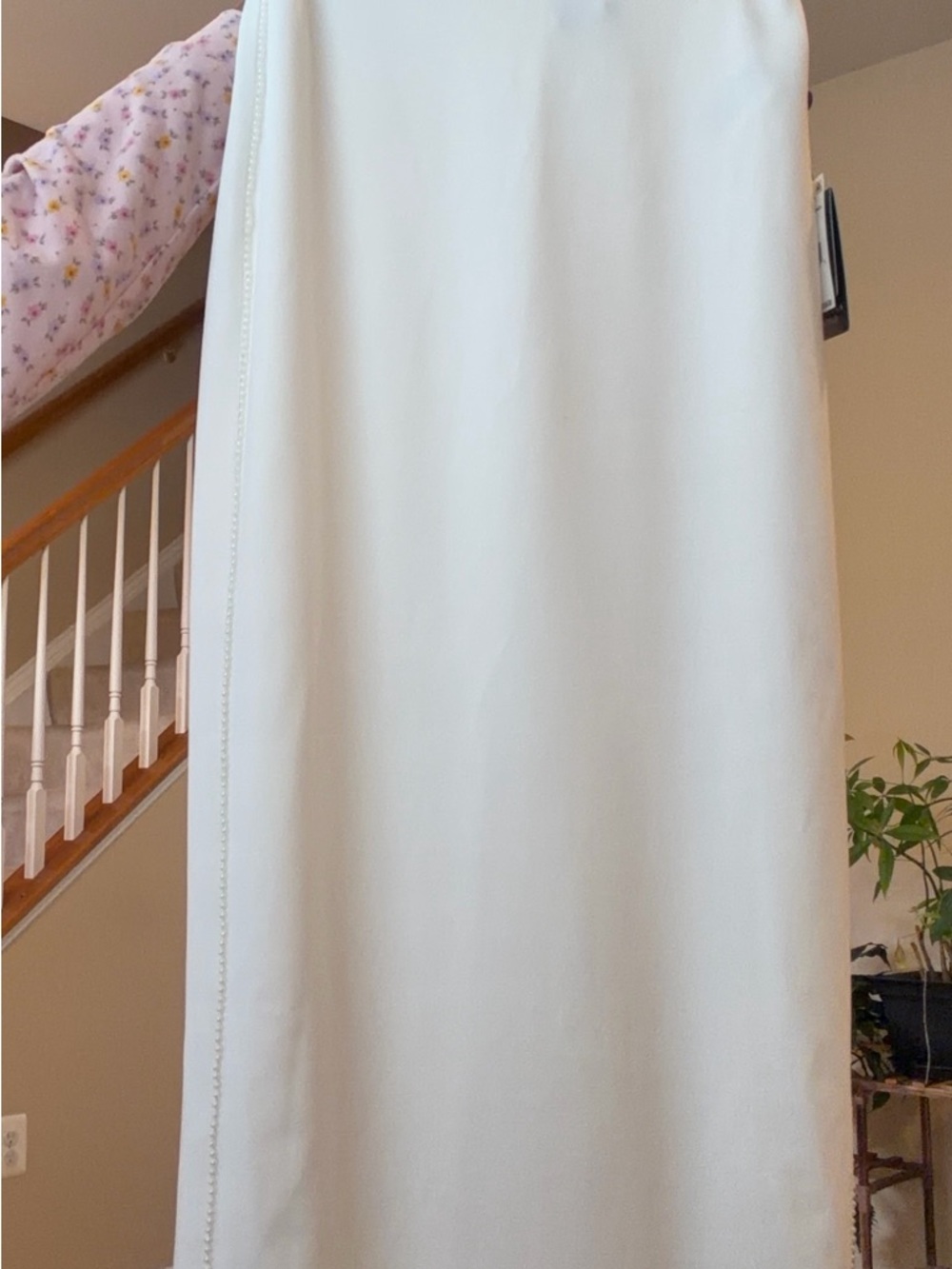 Adrianna Papell Cream Midi Skirt with Side Trim